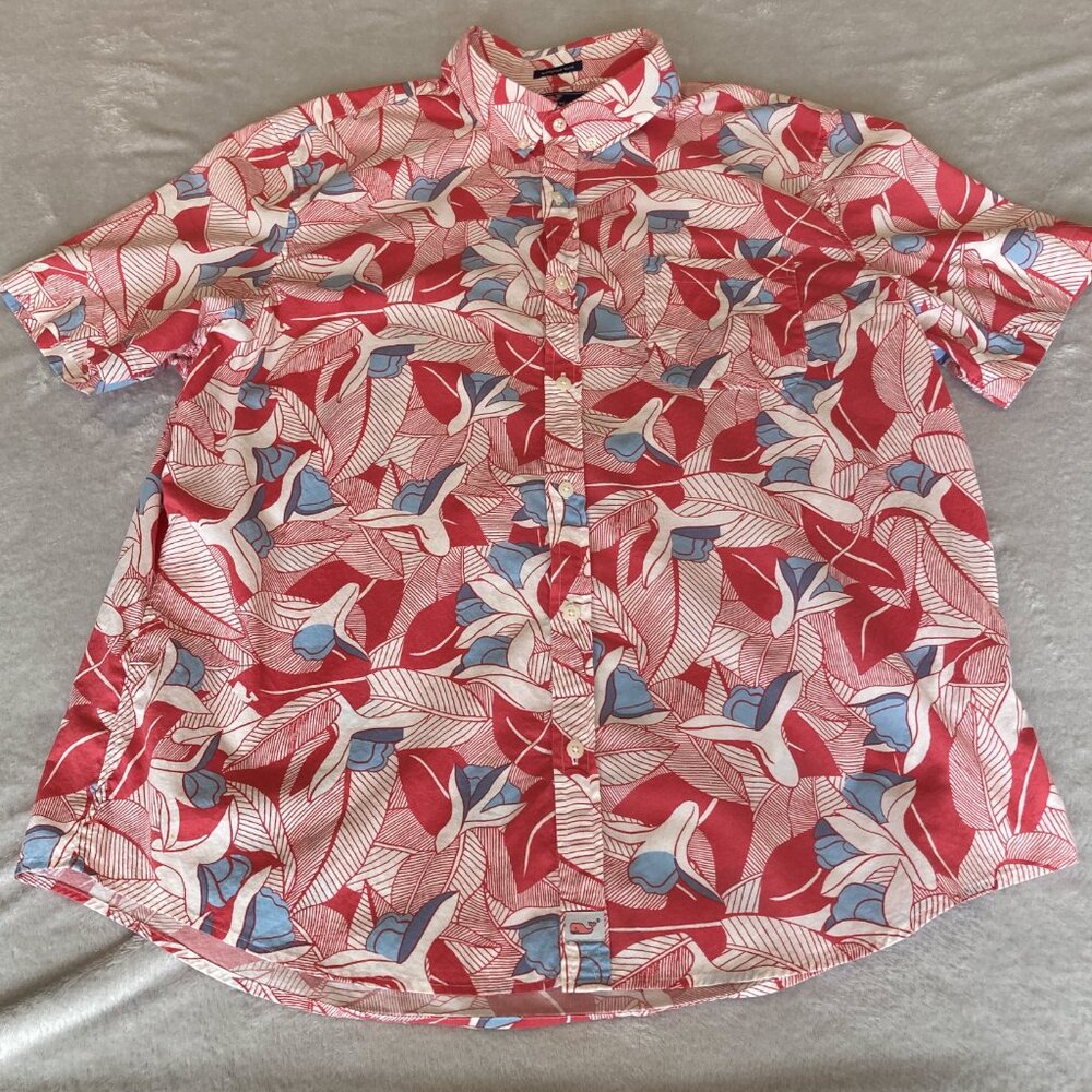 Vineyard Vines Men's Button Down Floral Slim Fit Murray Saltwater Wash XL EUC